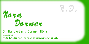 nora dorner business card