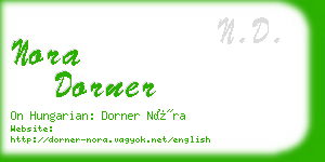 nora dorner business card